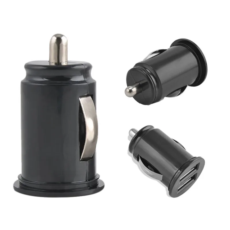 12V Power Dual 2 Port USB Mini Bullet Car Charger Adapter for iPhone Portable Double USB Mini Car Charger