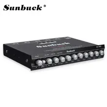 Sunbuck SK-889 7-band gráfico automotivo de alta fidelidade áudio equalização pré-amplificador com frequência subwoofer dc 11-16v
