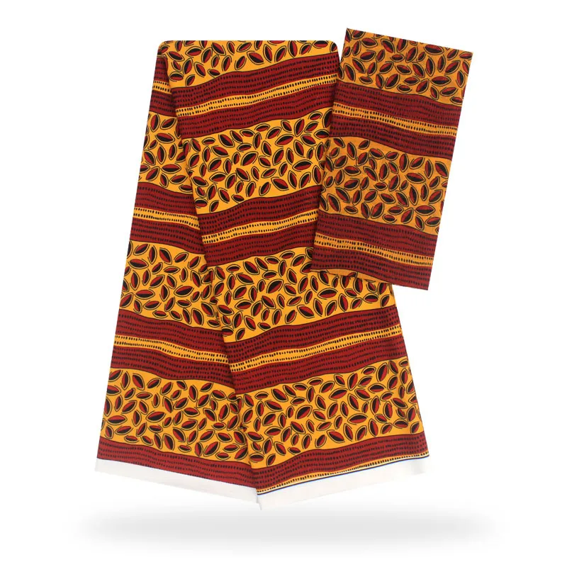 

Hot selling satin silk fabric 4+2 yards/lot colorfast Nigrian design African wax pattern satin silk fabric for clothing YBG08251