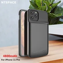 NTSPACE Чехлы для аккумуляторов для iPhone 11 Pro power Case 4800 мАч жидкий Силиконовый противоударный экстенал аккумулятор power Bank зарядное устройство чехол