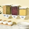 2L Kitchen Whole Grains Cereal Dispenser Divided Sealed Storage Tank 2 Grids Wall-Mounted Food Storage Containers ► Photo 3/6