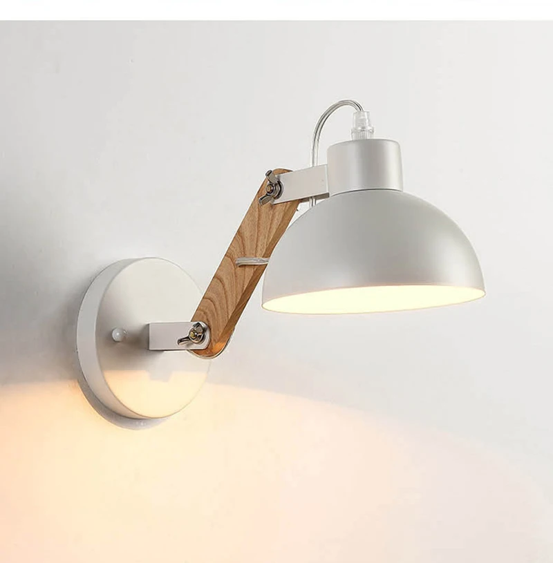 LED Wall Lamp Nordic Bedside Iron Wood Wall Lights Practical Adjustable Reading Study Lighting Home Decors Sconces led wall lamp,wall sconces light,wall lamp