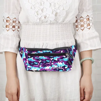 

Fashion Women Camouflage Printed Sports Waist Pack Outdoor Mobile Phone Mini Joker Waist Bag Belt Bag Envelope Shoulder Bag