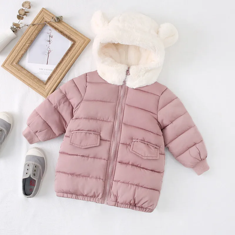 Куртки для маленьких девочек; осенне-зимнее флисовое пальто с капюшоном; теплая куртка с рисунком; модная детская верхняя одежда; Детский Рождественский Костюм