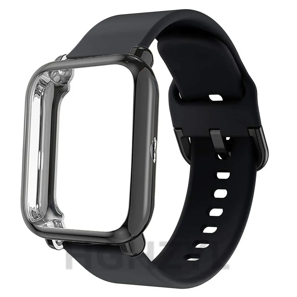 Silicone Band with Soft TPU Full Coverage Protective Case and Strap Replacement