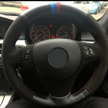 

DKCEIS DIY Black Fiber Leather Soft Suede Car Steering Wheel Cover for BMW E90 320i 330i 325i 335i E87 120i 130i 120d