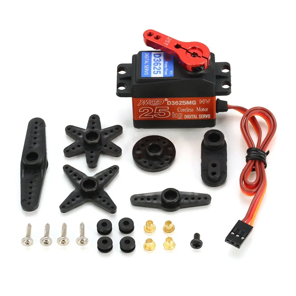 

25KG 180' Waterproof Half Metal Steering Digital Metal Gear Coreless Servo with High Torque for RC Car Boat Robot Model Parts