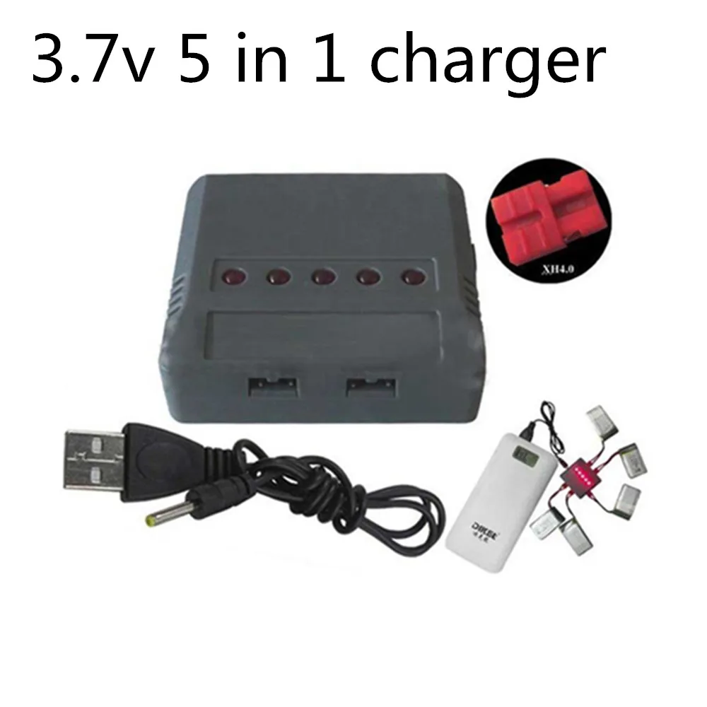 

5-in-1 Integrated 3.7V Lipo Battery Adapter Charger USB Interface for Syma X5HC X5HW X5HG X5A-1 XH4.0 Plug USB Charger