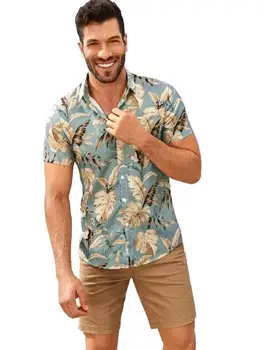 

Hawaiian Beach Shirts Mens Casual Streetwear 2020 Summer Hawaii Holiday Shirts Streetwear Short Sleeve Chemise