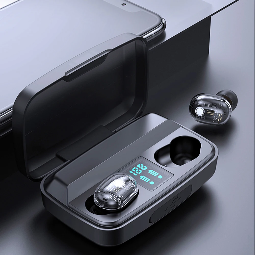 

Transparent Earphone Bluetooth Wireless With Charging Case Wireless Earbuds With Microphone Waterproof Noise Cancelling Ear Buds