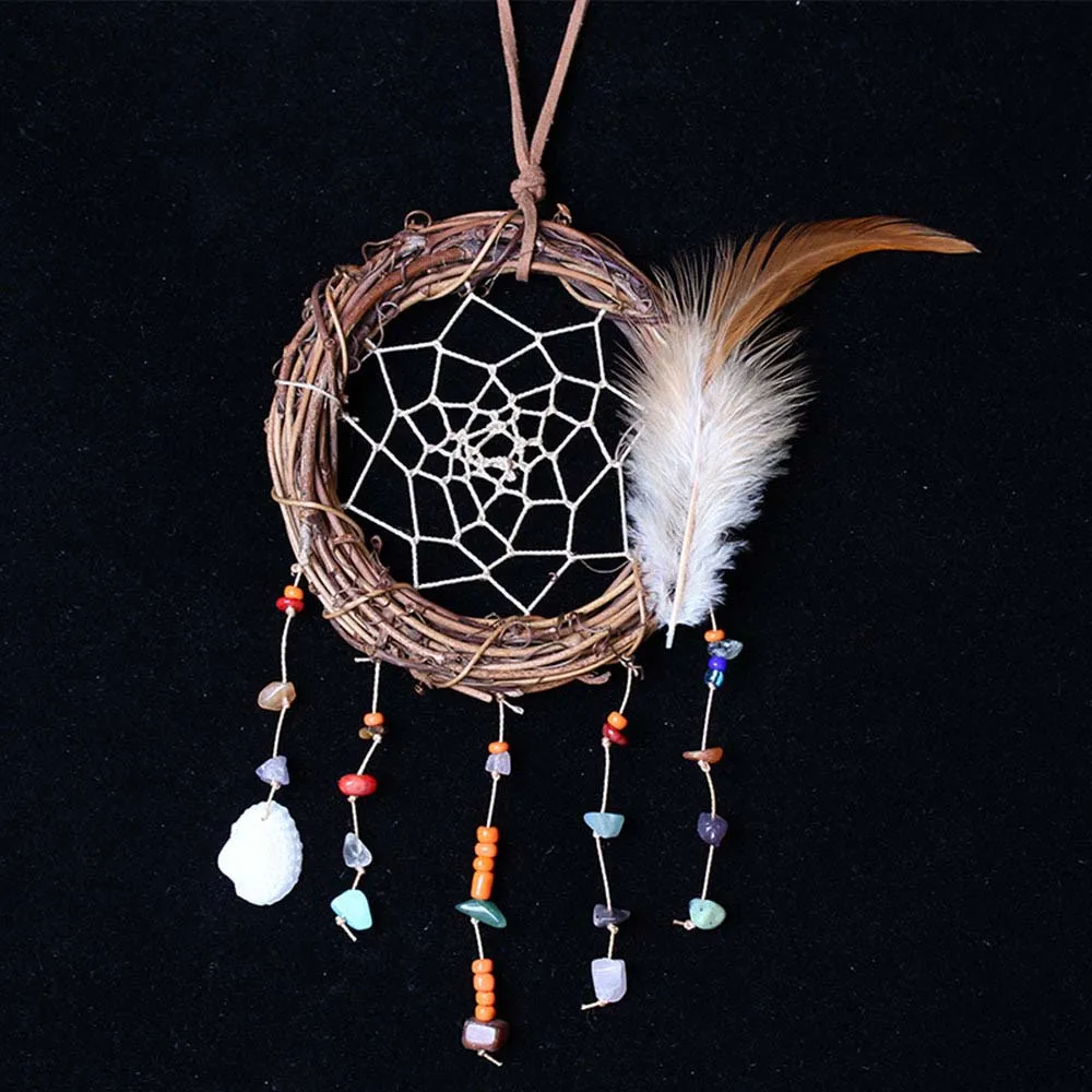 

Dream Wedding With Dream Catcher Pendant Colorful Gravel Dream Catcher Hanging Ornaments Rattern Wall Hanging Pendent