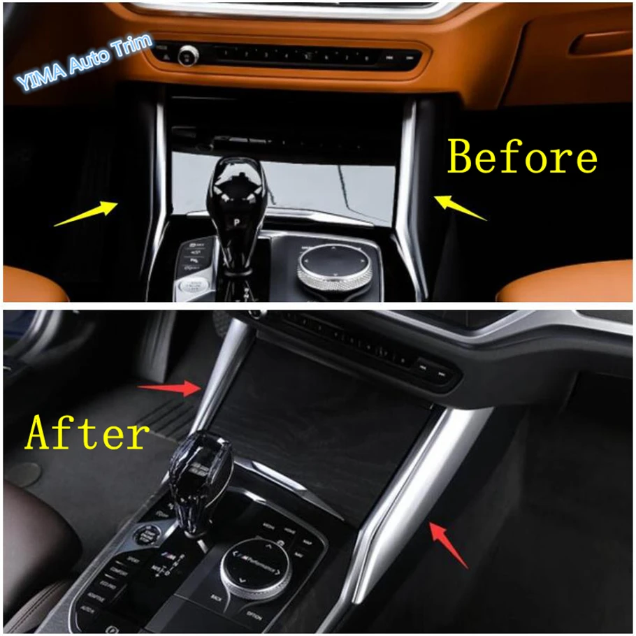 

Lapetus Auto Styling Side Gear Shift Transmission Box Panel Cover Trim Fit For BMW 3 Series G20 2019 2020 ABS Matte Carbon Fiber