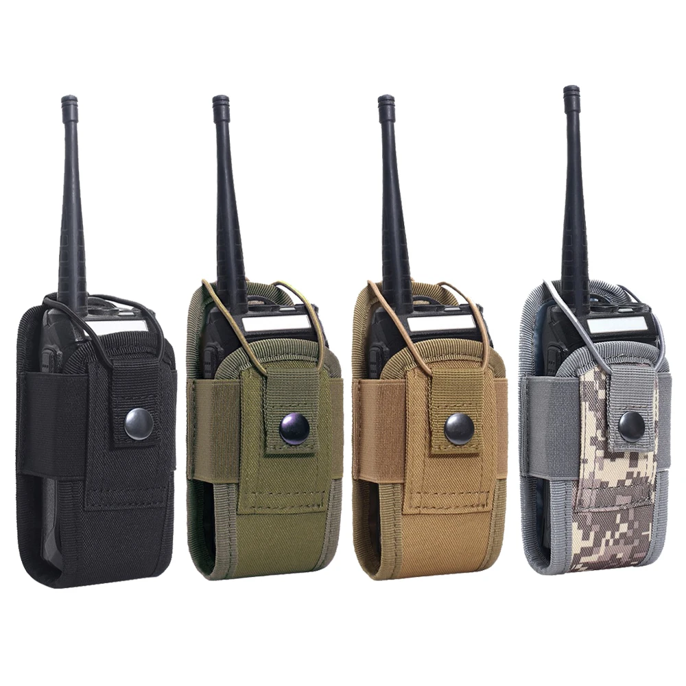 Bolsa para walkie-talkie Molle 1000D, bolsa de cintura, bolsillo portátil para interfono, bolsa de transporte para caza y Camping