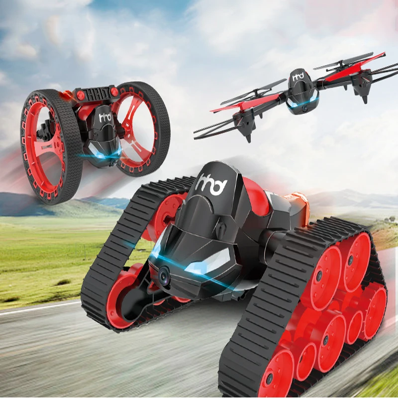 

H3 DIY RC Drone 3-in-1 6-Axis Wifi FPV 0.3MP Camera Transformer RC Quadcopter Drone RC Tank Jumping Stunter Beetle Bounce Car