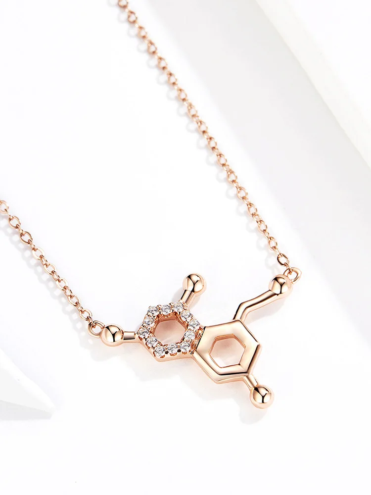 WOSTU,, модное 925 пробы Серебряное ожерелье с надписью Love dophamine, благородное золотое ожерелье для женщин, хорошее ювелирное изделие, BKN361