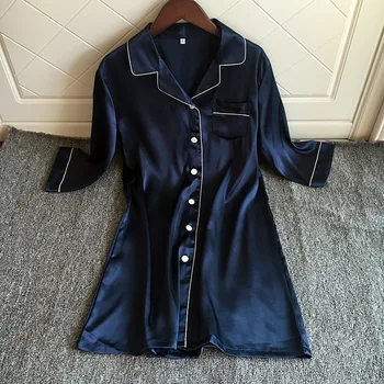 

Sexy Night Dress Women Cute Sleepwear Women 2020 Sleepshirts Women Sexy Nightwear Silk Sexy Nightgowns Homewear Satin Night Gown