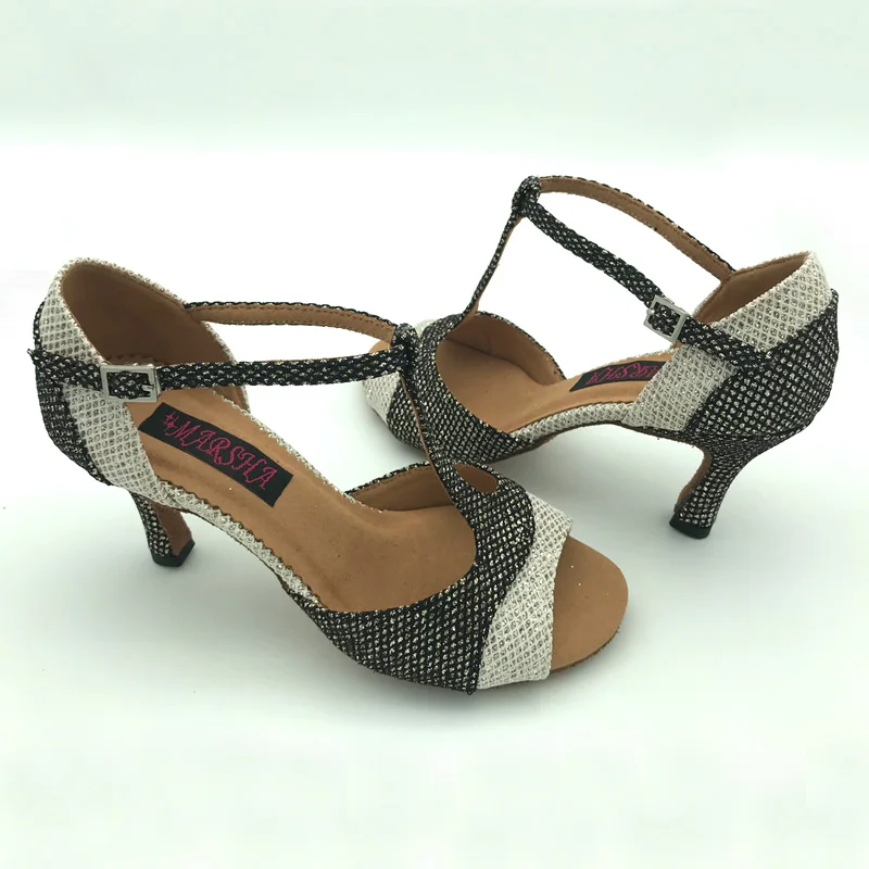 

New Fashional comfortable latin dance shoes ballroom salsa dance shoes tango shoes for women two tone colour 6239BSS BlingBling