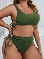 Sexy Plus Size Swimwear WoHigh Waist Swimsuit Bikini Brazilian Bathing Suit Summer Beach Wear Swim Lady 4XL