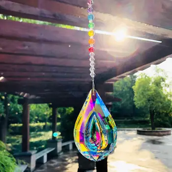 

76mm Gorgeous AB Crystal Chakra Window Hanging Feng Shui Healing Prism Sun Catcher Rainbow Maker Home and Garden Decor
