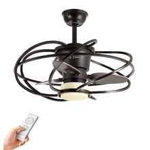 Креативные американские деревянные потолочные светильники для ресторанов в ретро-стиле, светодиодный немой вентилятор для спальни, потолочные вентиляторы, лампа WF820439