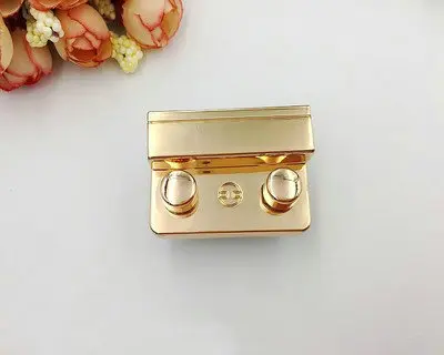 Розовое золото DIY детали для сумок аксессуары врезной замок 4,4 см* 3,2 см Золотой Бронзовый черный серебристый - Цвет: Розовое золото