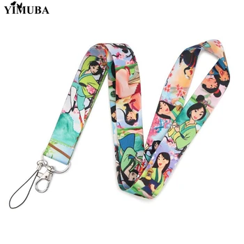 

YIMUBA Cool Brave Heroine Lanyard Key Ring Holder Baby Girl Cartoon Ribbon Neck Straps Key Chain Phone Hang Rope Lariat Lanyards