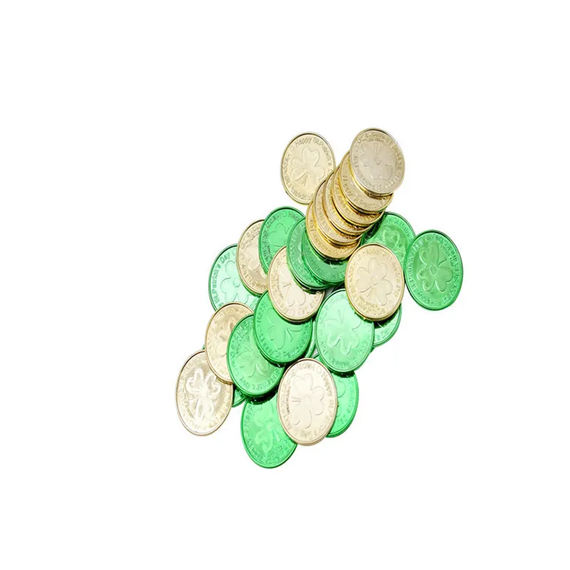 20 шт. День Святого Патрика ирландский Трилистник монета моделирование сплошной цвет День Святого Патрика игрушка монета ирландские вечерние карнавальные сувениры монета