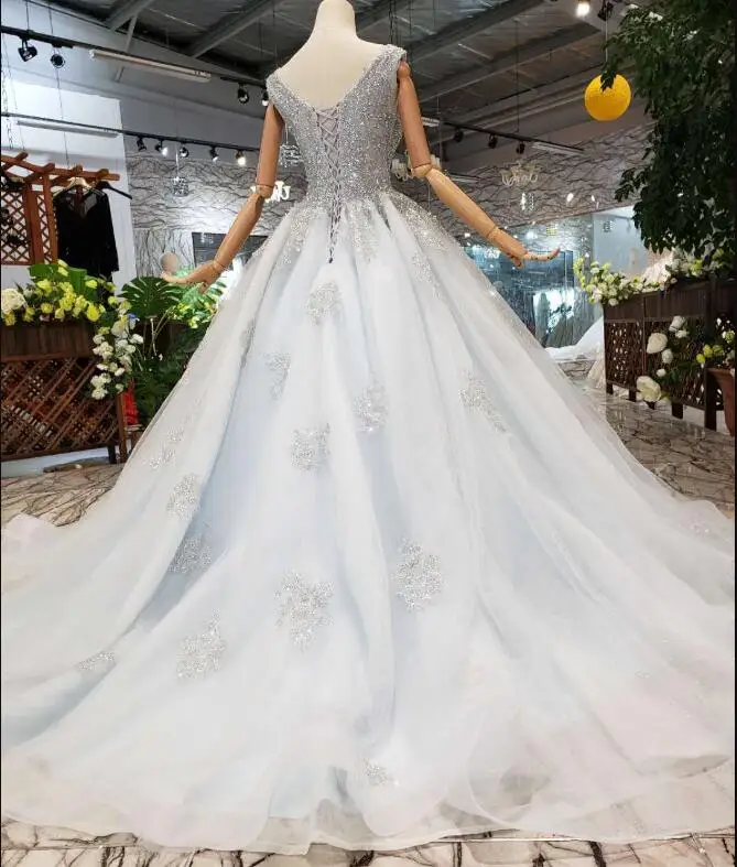 Роскошный цвета: золотистый, Серебристый Серый ручной работы кружевное свадебное платье со стразами свадебное платье