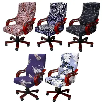 

Universal Stretch Elastic Computer Chair Cover Spandex Printed Office Chair Cover For Home Study Office Chair Back And Base