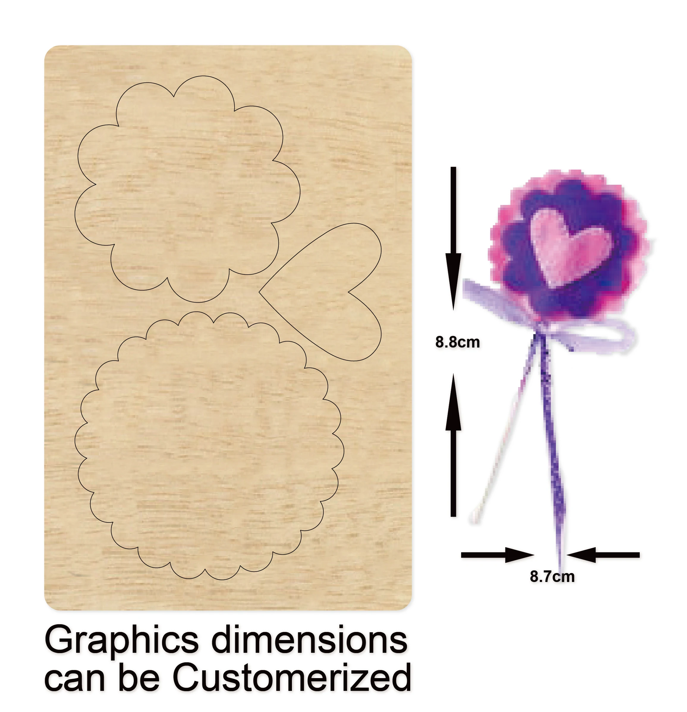 heart flower wood cutting dies 2020 new die cut &wooden dies with black