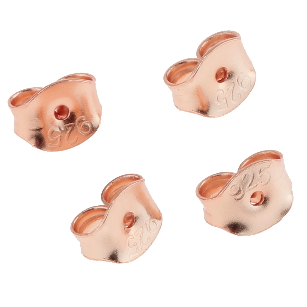 4 Pieces 925 Sterling silver color 5.5mm Earring Backings Safety Stopper Jewelry Findings DIY