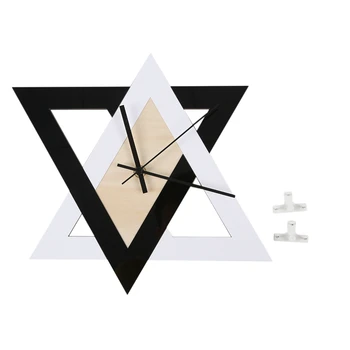 

Nordic Style Wall Clocks Black and White Creative Wall Clock Bedroom Home Decor Silent Wooden Clock for Living Room