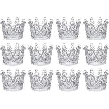 

AAAK -Votive Candle Holders Set of 12 Crown Glass Tealight Candle Holder for Wedding, Party and Home Decor (Clear)