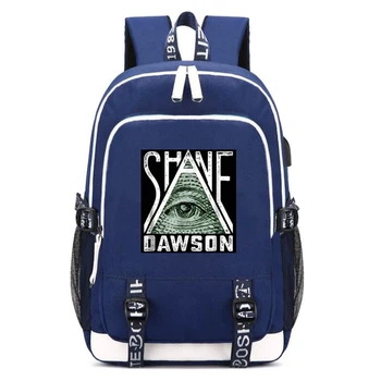 

Large Capacity Shane Dawson Bag with USB Charging Travel Black and Navyblue Backpack Boy Kawaii Pig Backpack Student School Bags