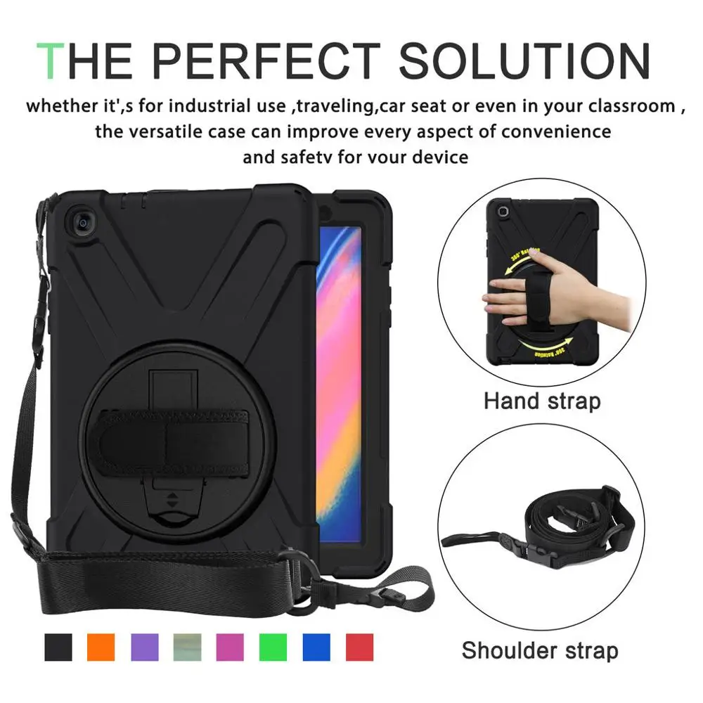 Прочный Гибридный чехол-подставка для Samsung Galaxy Tab A 8,0 SM-P200/P205 чехол с плечевым ремнем 40AUG28