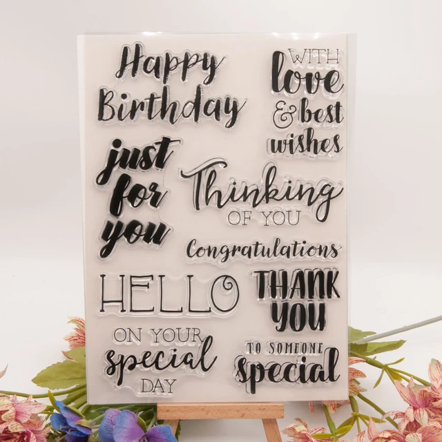 Happy Birthday Wishes Stamps DIY Scrapbooking Card Album Paper Craft Rubber  Transparent Silicone Stamp Card Making Stamps - AliExpress