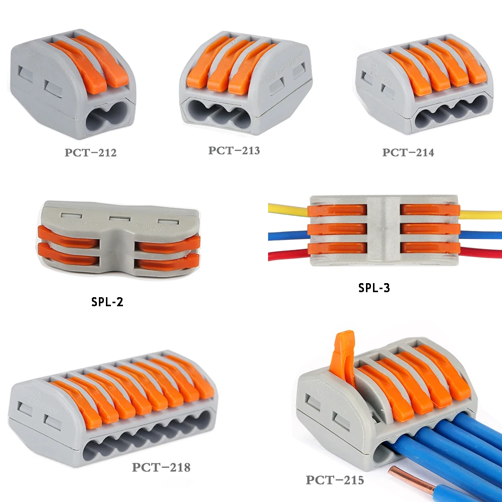 

10-100pcs led strip light connector Universal Compact Wire 2pin 3pin 4pin 5pin 8pin Conductor Terminal Block downlight Connector