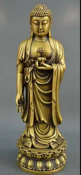 

10" China Pure Brass Lotus platform Shakyamuni Sakyamuni Amitabha Buddhas Statue