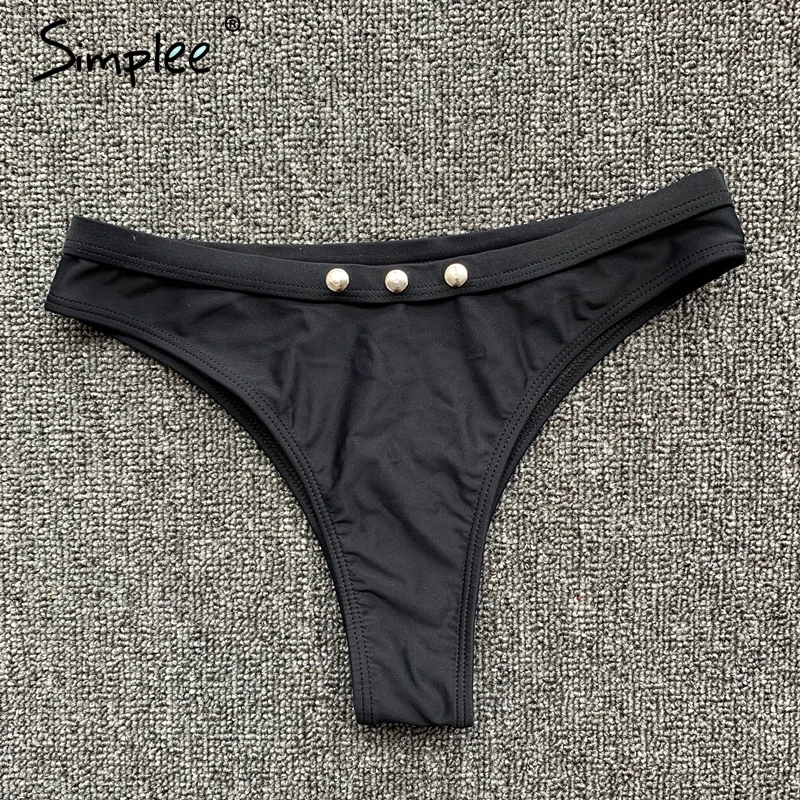 Женский треугольный купальник Simplee черный купальник-бикини с пуш-ап летняя