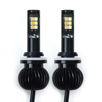 

2pcs Car LED COB Fog Light Bulb Lamp Dual Color 2600LM 12W 12V Set Accessories