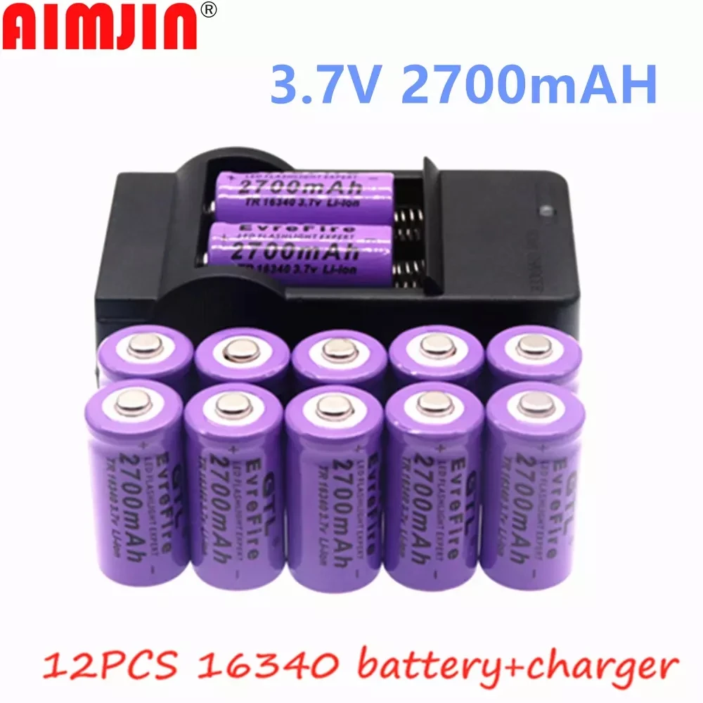2700 мА/ч Перезаряжаемые 3 7 V Li Ion 16340 батареи CR123A Батарея для светодиодный фонарик