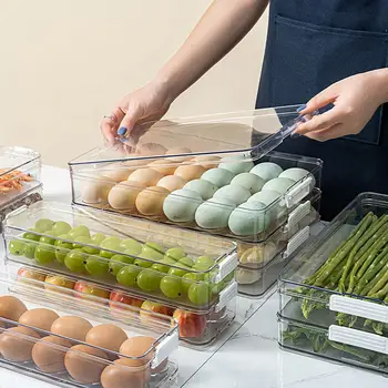 

Plastic Storage Containers Drawer Organizer Boxes Plastic Box Storage Egg Dumplings Refrigerator Organizer Transparent