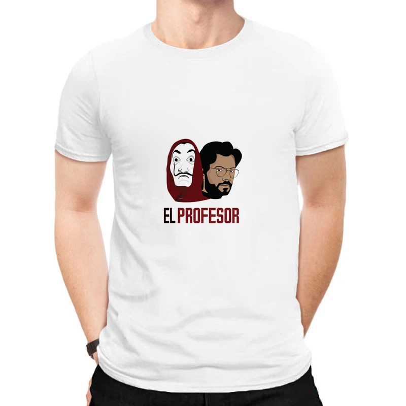 

Lus Los 2019 Men Short Sleeve Fashion La Casa De Papel MASK T Shirt Money Heist Tees TV Series Tshirts Men T Shirt
