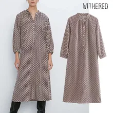 Увядшее Платье женское английское кольцевое кимоно с принтом иглы длинная рубашка vestidos de fiesta de noche vestidos Макси платье блейзеры