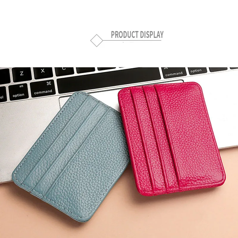 Genunie Leather Ladies Card Holder Unisex Business Card Holder Fashion Casual Cardholder Men Women Credit ID Holder Bank Case