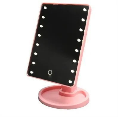 16LED Pink Свет полосы с обеих сторон 22 светодиодный свет Сенсорный экран зеркало для макияжа 1X 10X яркий 180 градусов Регулируемый USB или батареи Применение - Испускаемый цвет: 16LED Pink