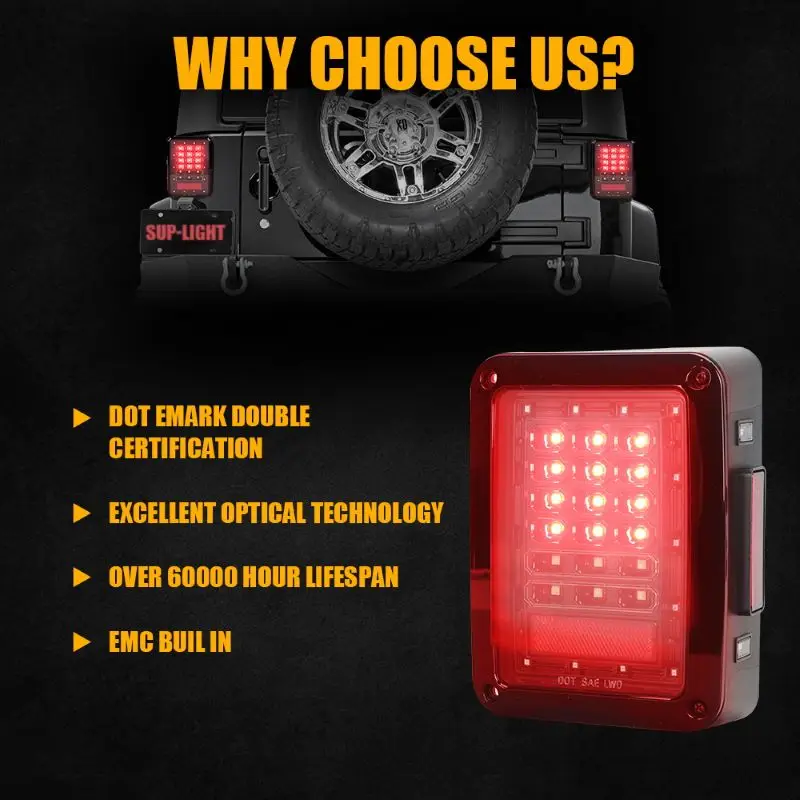 LED Rear Tail Light Replacement Plug  Play Smoke Lens LED Brake Light  Compatible for Jeep Wrangler JK JKU 2007-2018 AliExpress