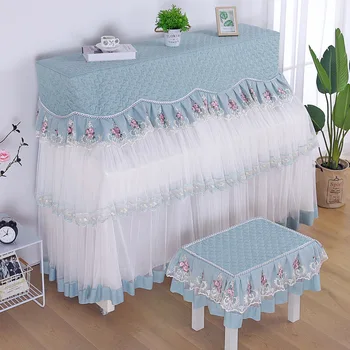 

European Lace Piano Cover Simple Solid Color Lace Piano Cover Full Cover Dustproof Piano Dust Cover Decoration Beautiful
