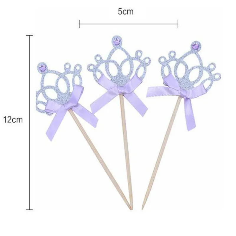 20pcs Baby Shower Cake Topper Party DIY Decoration Queen Shape Gold Silvery Birthday Decor 20011801