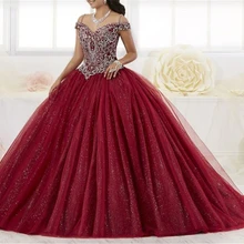 Сверкающие Побрякушки побрякушки Фиолетовый Вышивка Бисер Бальные платья с открытыми плечами бальное платье с фатиновой юбкой Винтаж; обувь на заказ; Vestido